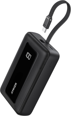 Повербанк Anker Zolo 20000 мАч 30 Вт, быстрая зарядка USB-C, встроенный кабель, ActiveShield 2.0, черный Киев