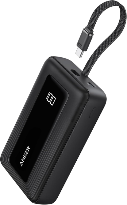 Повербанк Anker Zolo 20000 мАч 30 Вт, быстрая зарядка USB-C, встроенный кабель, ActiveShield 2.0, черный Киев - изображение 2