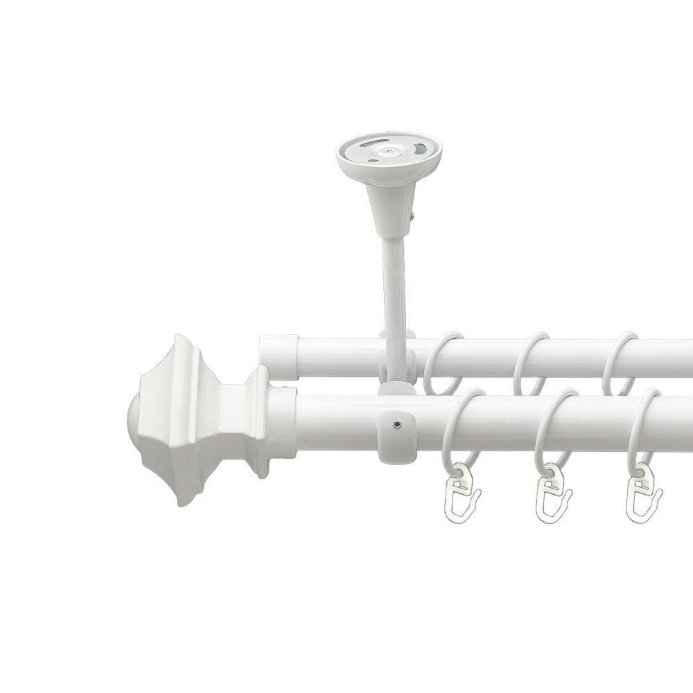 Карниз Orvit Борджеза металевий дворядний відкритий до стелі гладка труба кільце металеве Арктіс 25\19 мм 240 см (00-00021099) Львів - фото 1