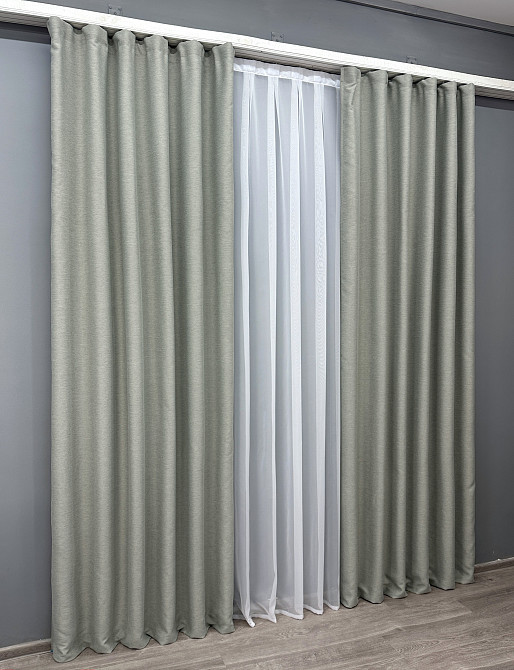 Комплект готовых штор VR-Textil Блэкаут двусторонний Eclipsе № 1790ш Сатин 200х270 см 2 шт (32-107) Киев - изображение 4