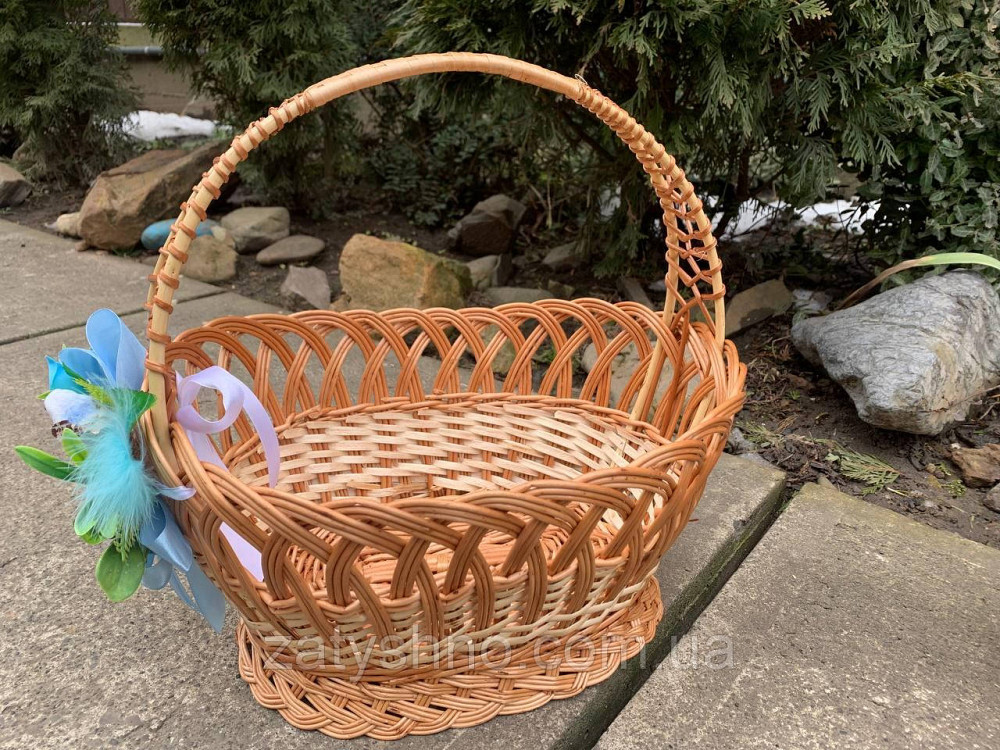 Кошик великий, плетений, з квіткою Київ - фото 9