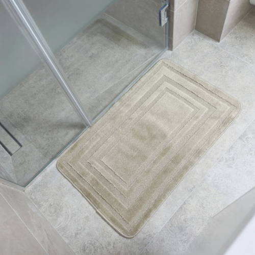 Набір килимків для ванної 2шт 50*80см+40*50см U-виріз Рамка Econom бежевий поліпропілен Дариана Житомир - фото 6