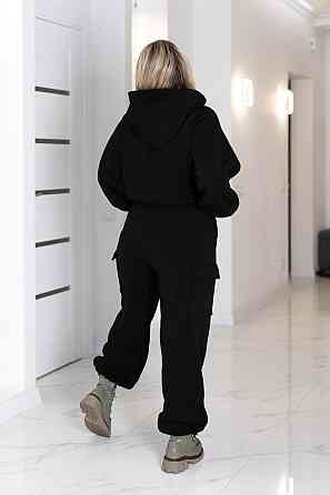 Теплый спортивный костюм со штанами карго Human 46-48, Черный Киев