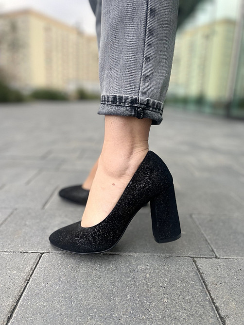 Nivelle Туфлі жіночі NIVELLE чорний/срібні натуральна замша каблук 9 см (1592/8051-8045) Коломыя - изображение 3