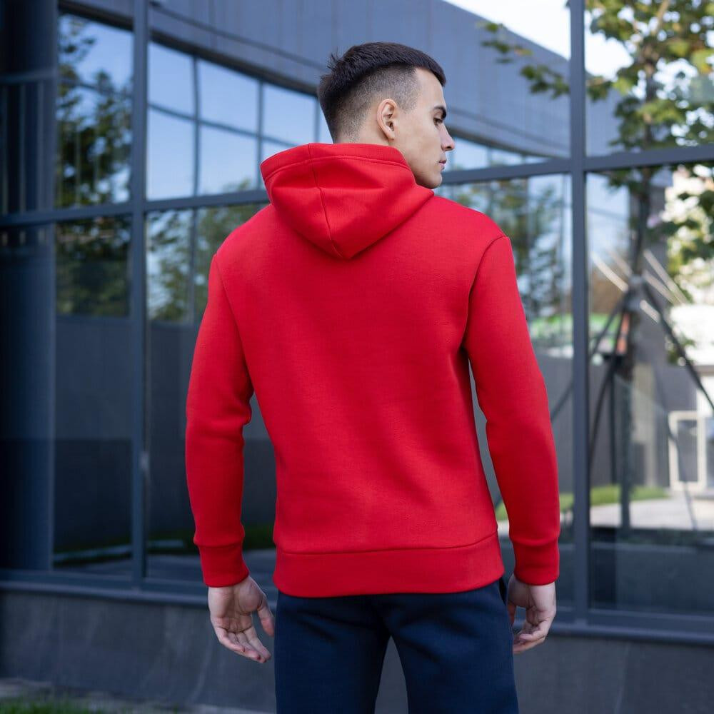 Тепле чоловіче худі на флісі з капюшоном червоне Pobedov 007 ЗИМА Київ - фото 7