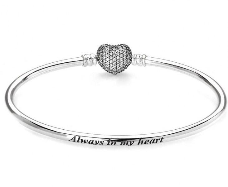 Срібний браслет для намистин Пандора -бангл серце Pave  590722CZ 17 MasterSem Київ - фото 1