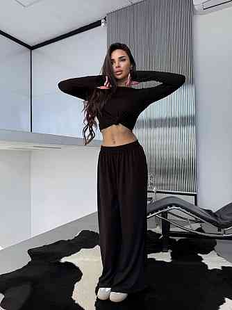 Женский прогулочный костюм двойка трикотаж термо Шоколад Одесса