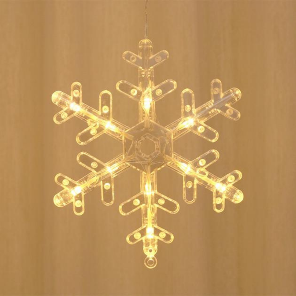 Світлодіодна гірлянда штора сніжинки Niki Light 3 метра завіса сніжинки та зірочки теплий білий Київ - фото 4