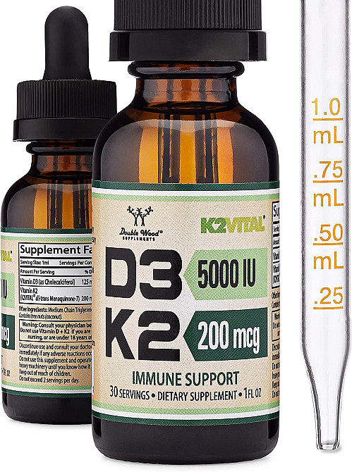 Вітамін D3+K2 Double Wood Vitamin D3 + K2 Liquid Drops 30 ml Луцьк - фото 1