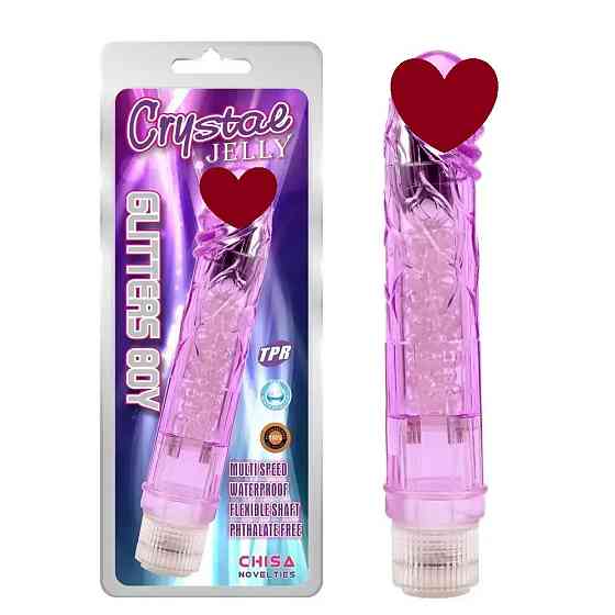 Прозрачный реалистичный вибратор Chisa Crystal Jellie на батарейках, фиолетовый Sex Aura Киев