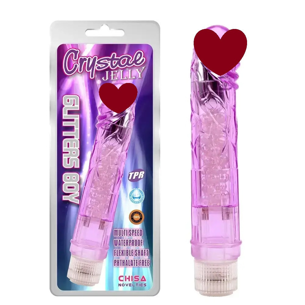 Прозрачный реалистичный вибратор Chisa Crystal Jellie на батарейках, фиолетовый Sex Aura Киев - изображение 1