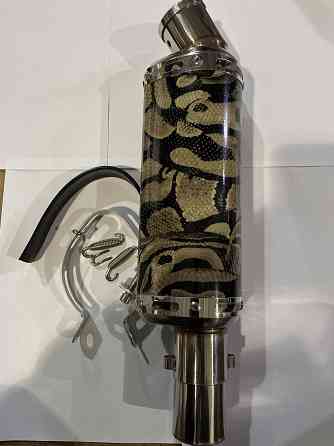 Глушник (тюнінг) 235 * 88mm, кріп. Ø48mm (нержавіюча сталь, овал, карбон сірий, прямоток) Київ