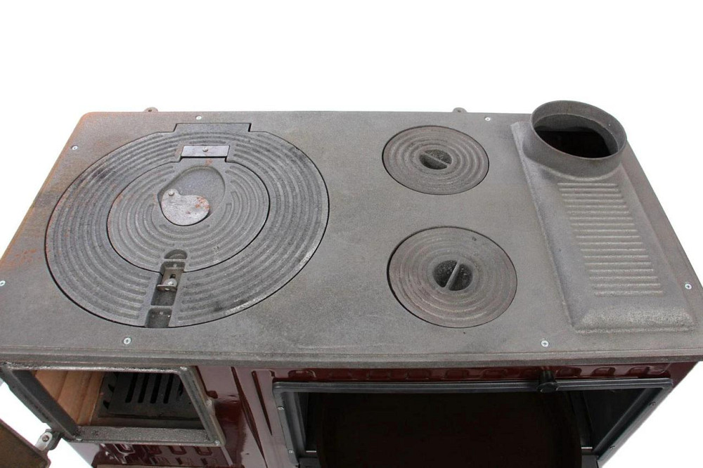 Піч-кухня на дровах Hosseven 4011 з духовкою та варильною поверхнею 6 кВт до 40 м2 емальована піч Туреччина Тернопіль - фото 3