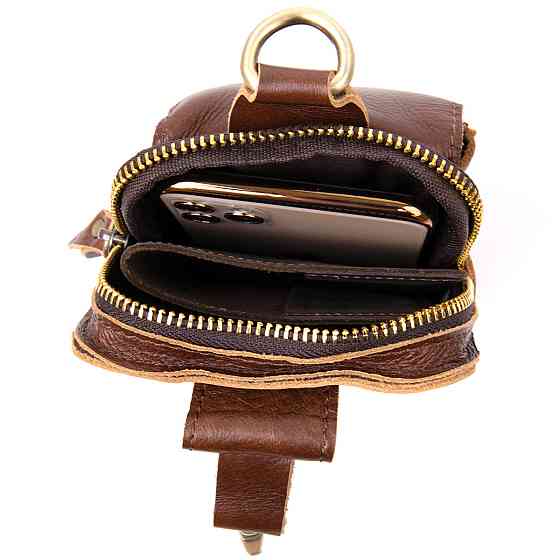 Барсетка поясная мужская Vintage 20417 Коричневая Киев