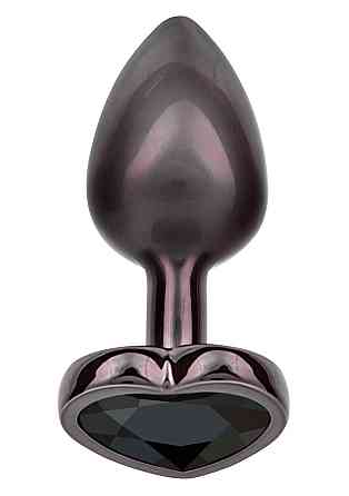 Анальная пробка CalExotics Diamond Heart Plug Small, чёрная, 5,7 × 3,2 см Sex Aura Киев