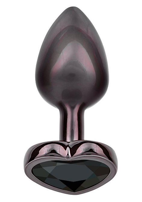 Анальная пробка CalExotics Diamond Heart Plug Small, чёрная, 5,7 × 3,2 см Sex Aura Киев - изображение 1