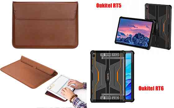 Чохол-конверт VitoCase для Oukitel RT5, Oukitel RT6, з функцією підставки для планшета Коричневий Київ