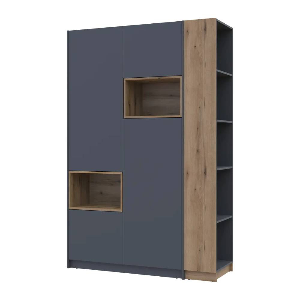 Шкаф для одежды с нишей и этажеркой Doros Дейл Графит/Дуб Эвок 2 ДСП 143.2х52х220 DRS-011734 (42005154) Львов - изображение 7