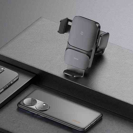 Тримач для мобiльного з БЗП Baseus Wisdom Auto Alignment Car Mount Wireless Charger (QI 15W) (Air Outlet base) Black Київ