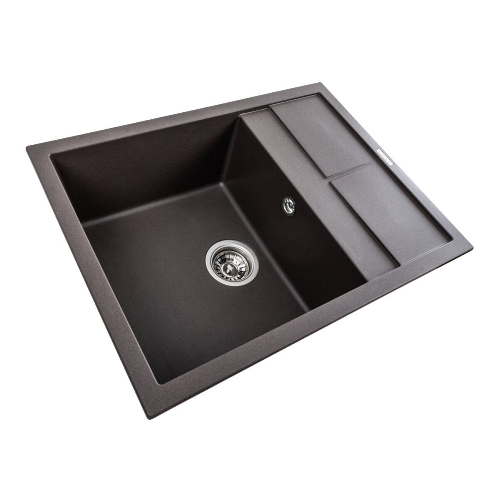 PLATINUM Гранітна мийка для кухні Platinum 6550 LOTOS матова Темна скеля Київ - фото 2
