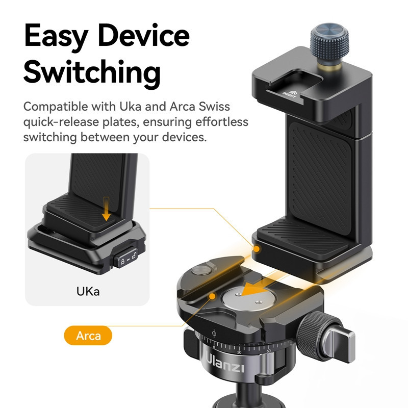 Тримач для телефону Ulanzi MA33 Phone Holder Black Одеса - фото 8