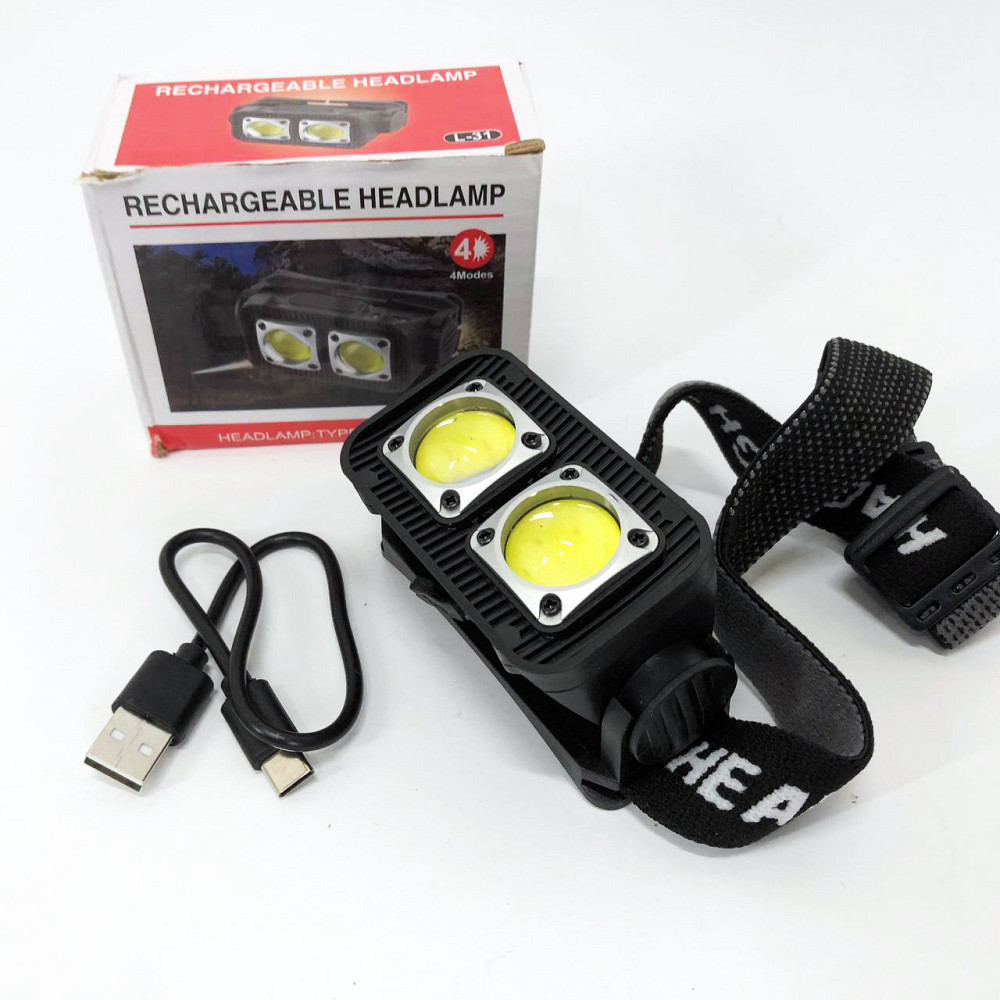 Налобний ліхтар для сто K372-2COB, Тактичний ліхтар з ремінцем для голови Налобний з лінзою OE-12 Львів - фото 8