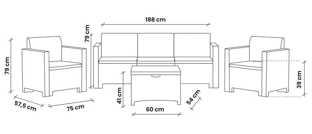 Набор садой мебели BICA Nebraska 3, графит Киев - изображение 10