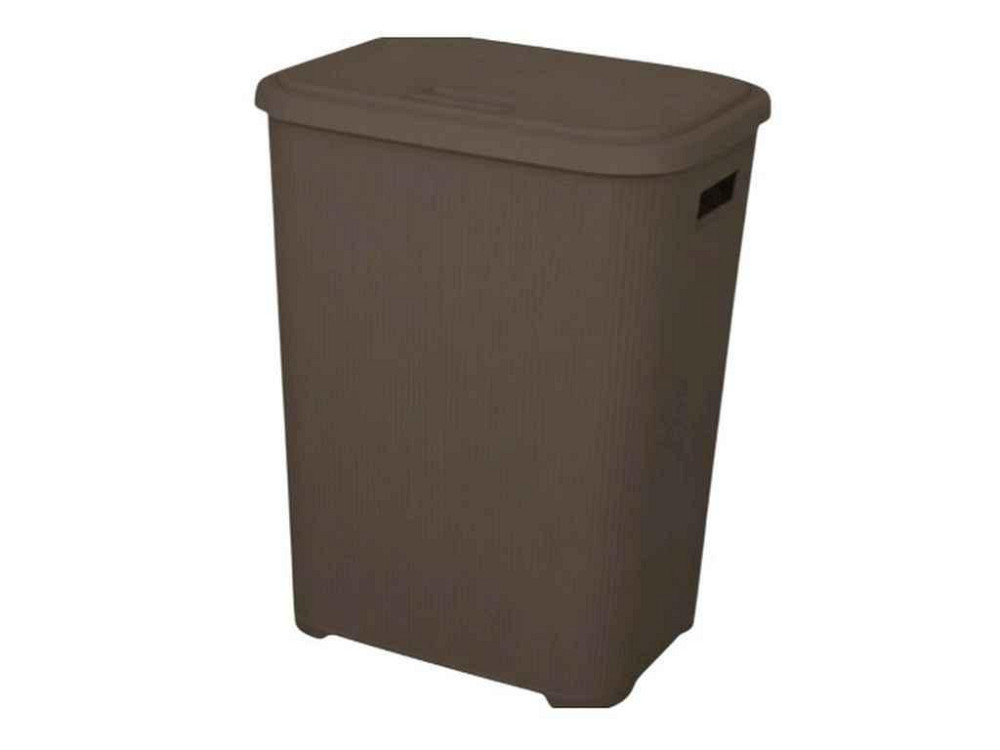 Кошик для білизни 67л коричневий з кришкою з/руч. ТМ ELIF PLASTIK Київ - фото 1