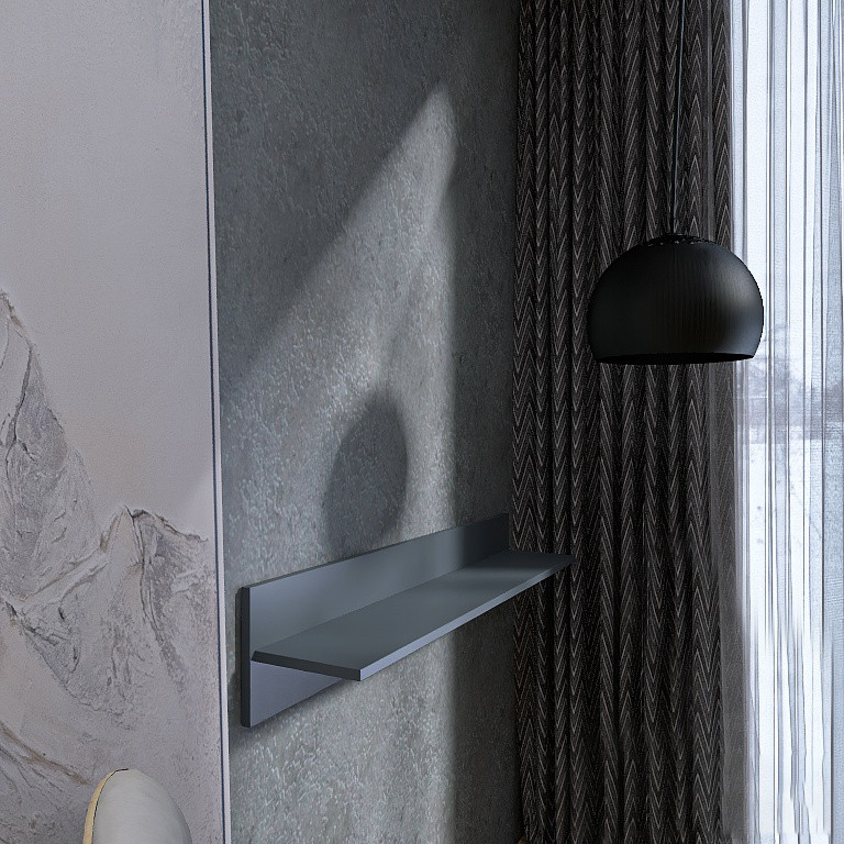 Полка навесная Эверест ПЛН-1 Лайт Графит (DTM-4907) Львов - изображение 4