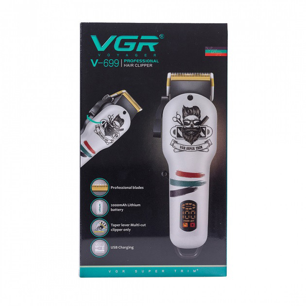 Малошумна машинка для стрижки волосся VGR V-699, Машинка для стрижки волосся з мотором FG-56 Київ - фото 6