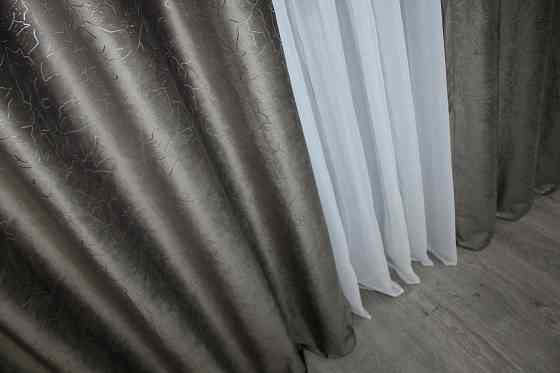 Комплект штор на люверсах VR-Textil Оксамит (бархат) Афіна № 1316ш Какао 150х270 см 2 шт (37-0084) Київ