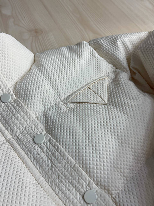 Куртка женская Fashion 3072 вафельная короткая с воротником-стойкой молочная, молочний, S Киев - изображение 7