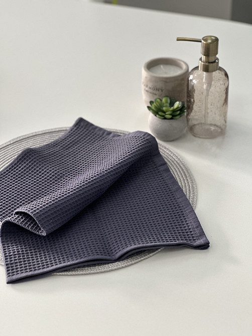 Вафельний рушник Ideal Textile 70х140 см 240 г/м2 (56860827) Графітовий Чернівці - фото 5