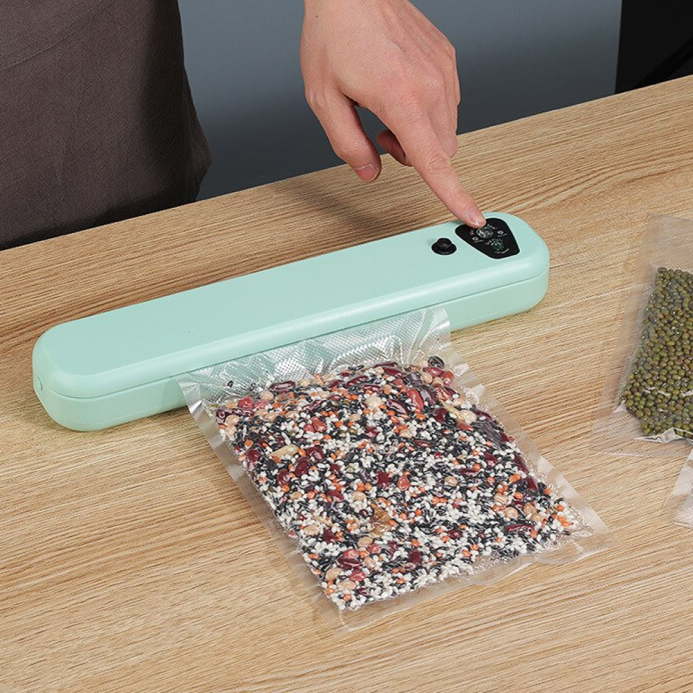 Вакууматор Vacuum Sealer + Подарунок Пакети гофровані 5 м*25см / Домашній вакууматор / Кухонний вакууматор Київ - фото 9