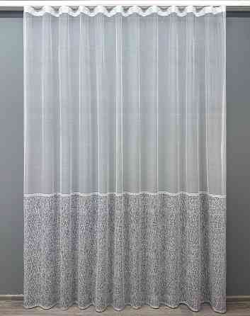 Тюль VR-Textil 1672т Жаккард Белый с серым 300х270 см (42-0686) Киев