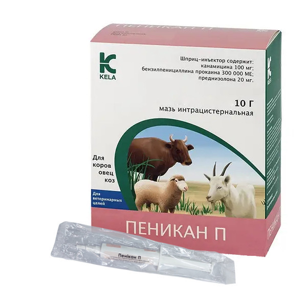 Penikan P (Пеникан П) 1 шприц-инжектор 10 г для лечения острого мастита, KELA Винница - изображение 1