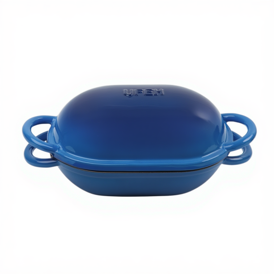 Premium Cookware Чавунна овальна форма для випікання хліба з кришкою 25×17×15 (см) форма для хл Коломия