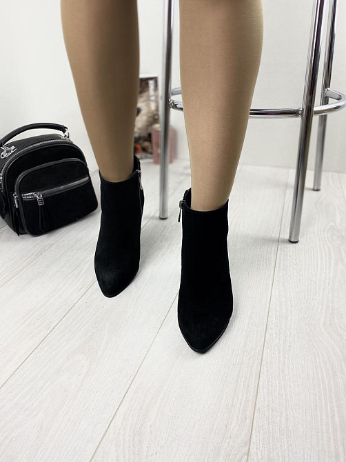 Nivelle Черевики жіночі демісезонні весна-осінь чорні з натуральної замші на підборах р. 36, 37 Коломия - фото 6