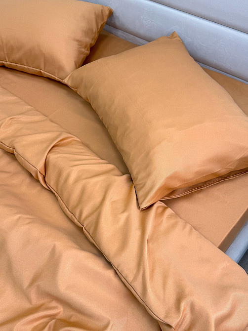 Ecotton Комплект постільної білизни Ecotton Євро 210х220 см однотонний помаранчевий Orange Коломия - фото 4