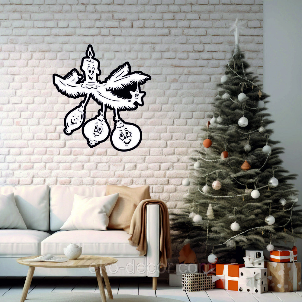 Декоративное настенное Панно «Новый год», Декор на стену 70*64 см Киев - изображение 3