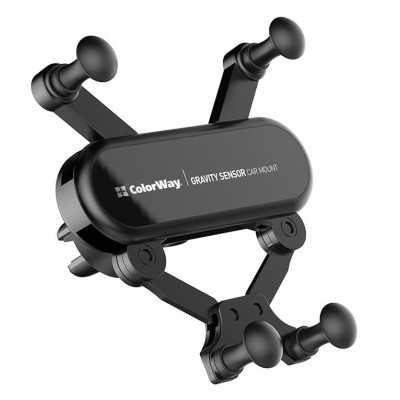 Універсальний автотримач ColorWay Gravity Sensor Holder Black (CW-CHG11-BK) Вінниця - фото 1