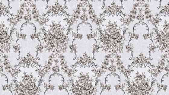 Шпалери метрові вінілові на флізеліні Sintra Classic класика квіти троянди завитки структурні коричневі срібло на сірому 445624 Київ