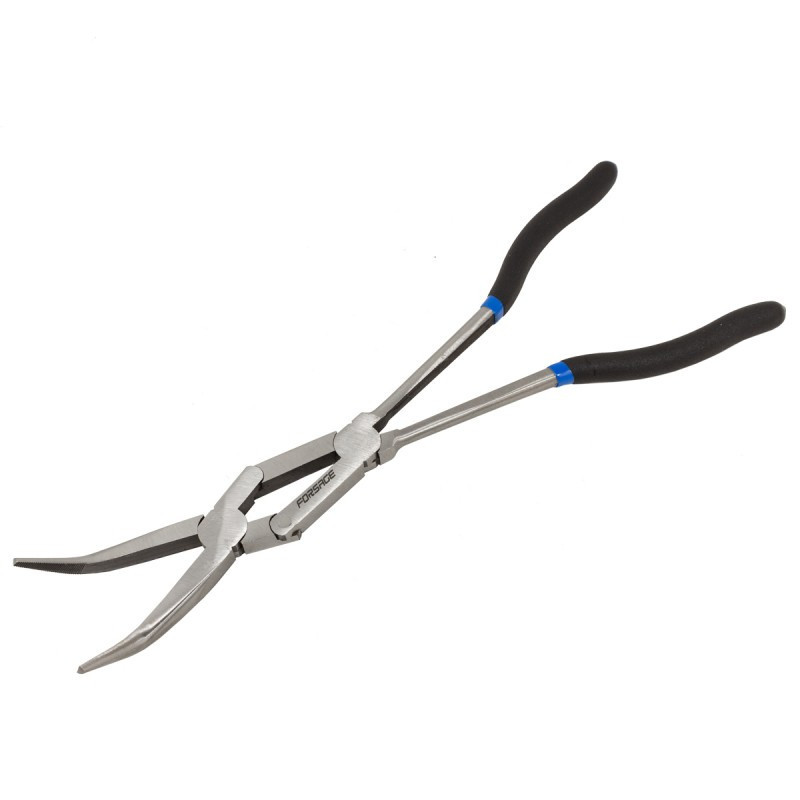 Довгогубці вигнуті з подовженим руків'ям та подвійним шарнірним механізмом 45гр. CR-V 13"-325мм, на Одеса - фото 1