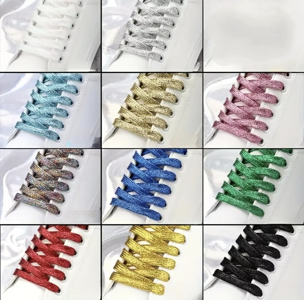 Шнурки блискучі глітерні Золотистий Смела - изображение 2