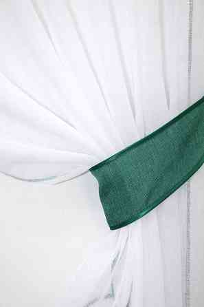 Кухонные шторы VR-Textil № 084к с ламбрекеном и подвязками белый с бирюзовым 270х170 см (52-0553) Киев