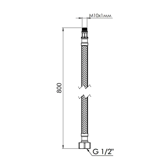 Гнучка підводка для води Thermo Alliance Forte М10 80 см (пара) SF390W80 Київ