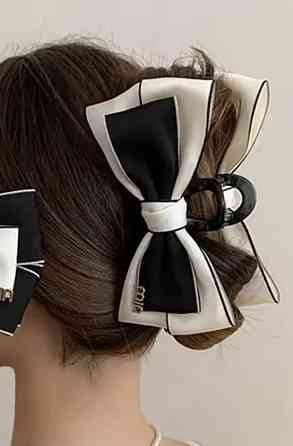 Заколка-крабик бант Білий Смела