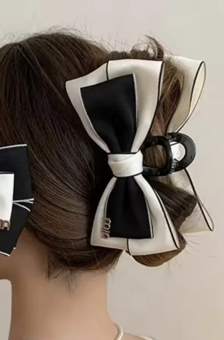 Заколка-крабик бант Білий Сміла - фото 2