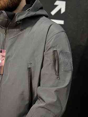 Softshell костюм чоловічий сірий водонепроникний вітростійкий куртка і штани для літа Львів