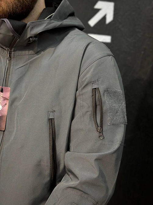 Softshell костюм чоловічий сірий водонепроникний вітростійкий куртка і штани для літа Львів - фото 6